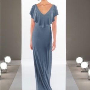 SORELLA VITA DEEP BLUE BRIDESMAID/PROM/SPECIAL OCCASION DRESS SHORT SLEEVE NWT